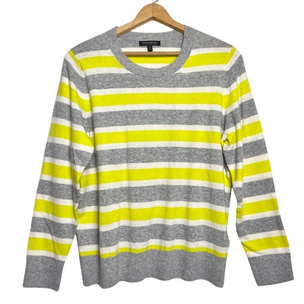 Banana Republic Italian Extra Fine Merino Wool Crew Neck Sweater Academia XL